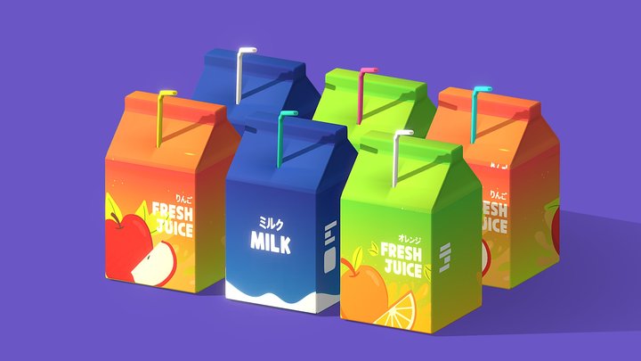 FREE_Package Drinks 3D Model