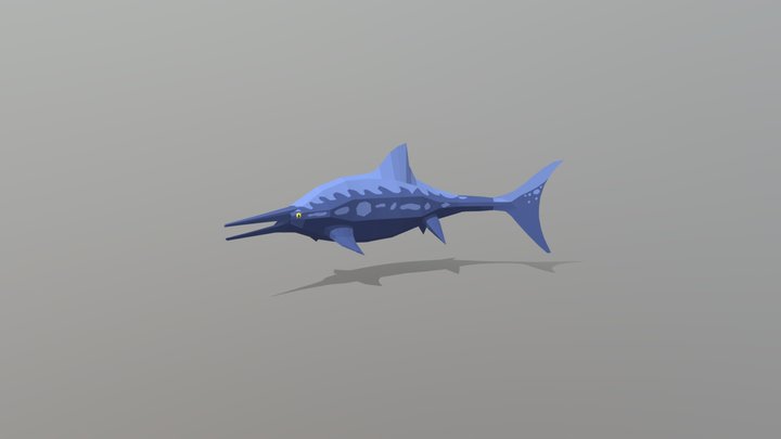 Low Poly Icthyosaurus 3D Model