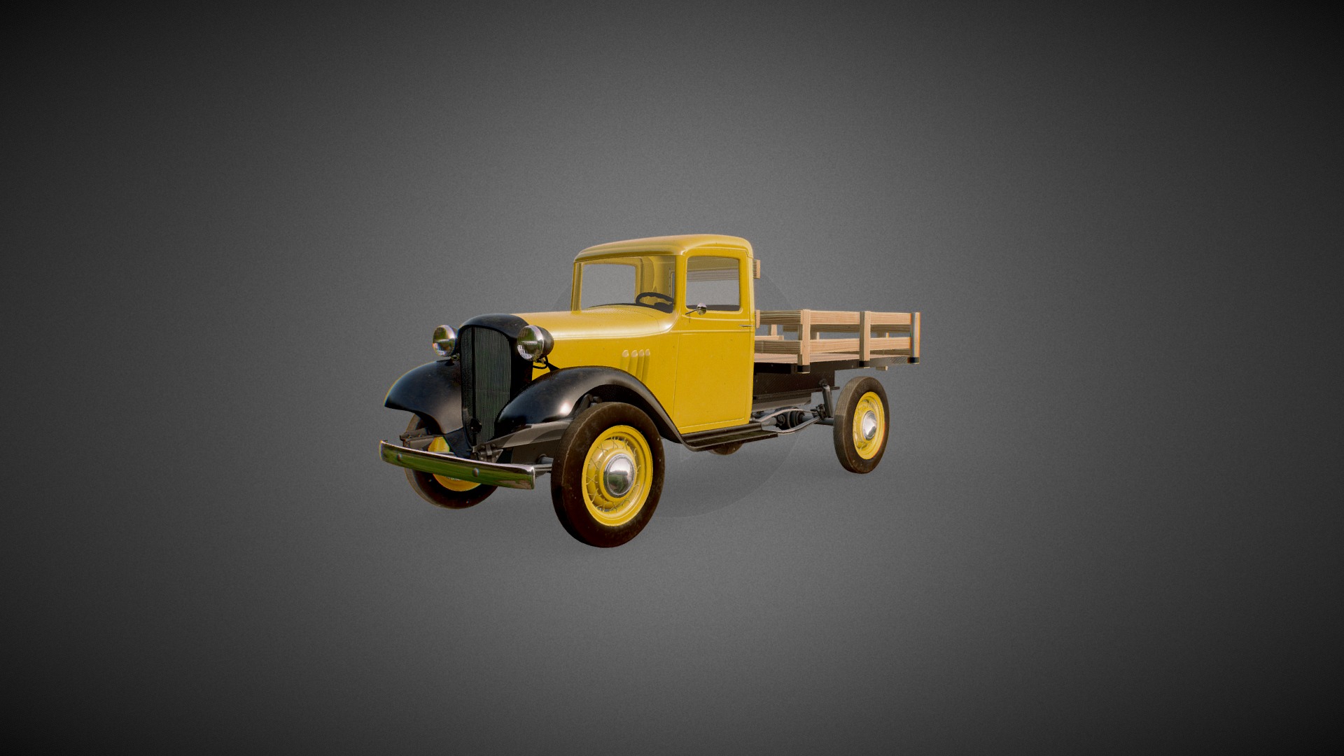 3D model 1930s Chevy Pickup Truck - This is a 3D model of the 1930s Chevy Pickup Truck. The 3D model is about a toy truck on a grey background.