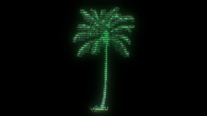 UXR ASCII Palm Tree 3D Model