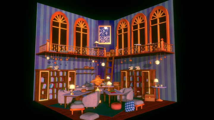 Astronomer's Library 3D Model