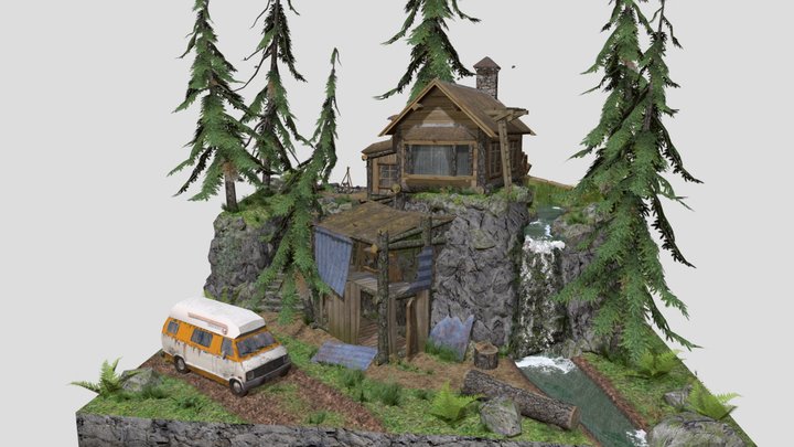DAE Diorama - Forest Loner 3D Model