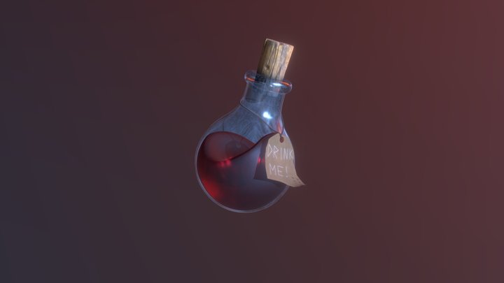 Stylized Wine Bottle #SketchfabWeeklyChallenge 3D Model