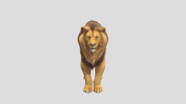 Realistic_ Lion 3D_model_of_texture_fbx