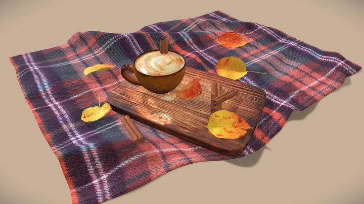 Autumn coffee 3D Model