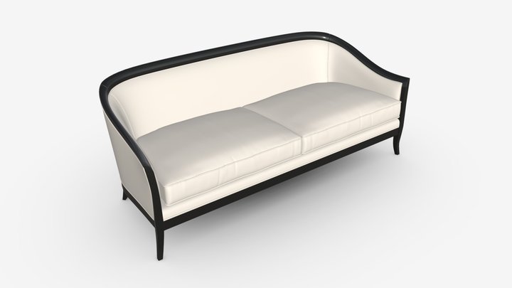 Cabriole style sofa 02 3D Model