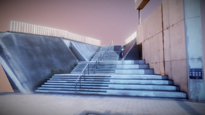 Steps at V & A Battery Park in Cape Town 3D Model