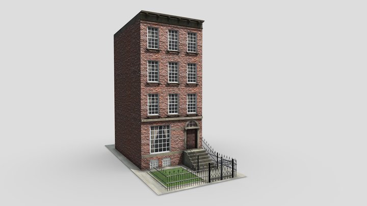 Nyc town house low poly 3D Model