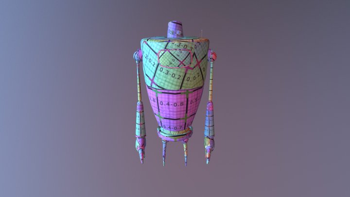 Rainbow Robot UV Mapping Final Crazy Boy 3D Model