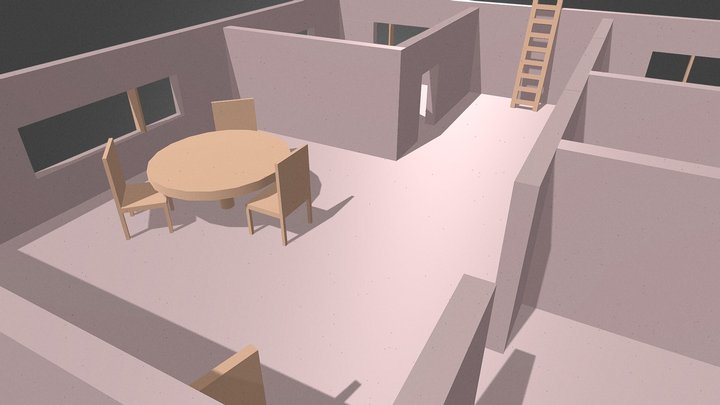 apartamento en obra gris 3D Model