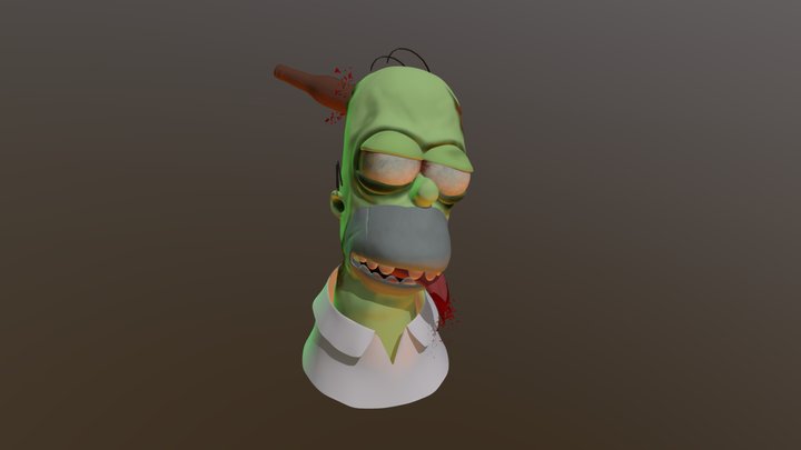 Zombie Homer Sculpt 3D Model