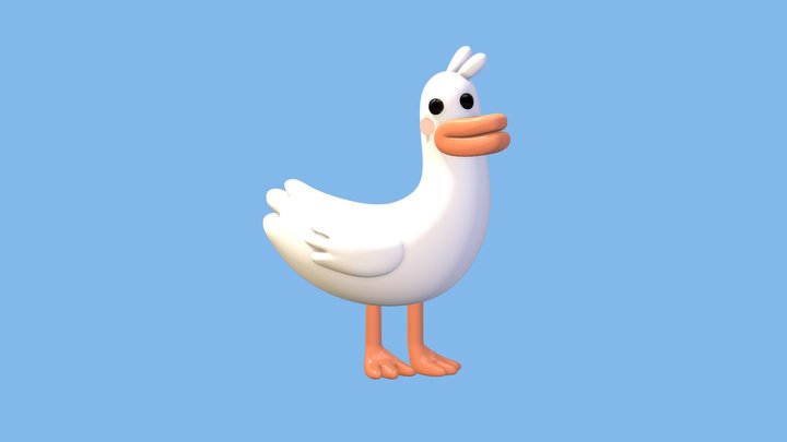 Cartoon Duck 3D Model