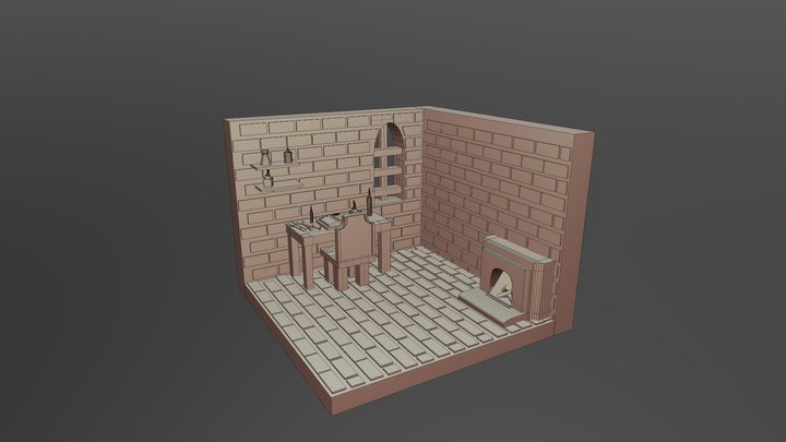 Isometric Room 3D Model