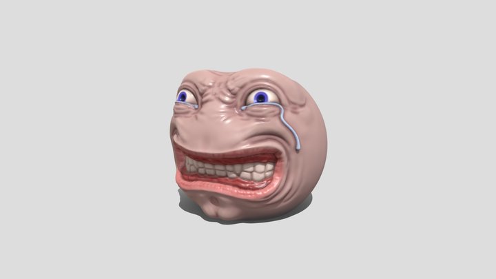 Creepy Awkward Emoji (3D print ready) 3D Model