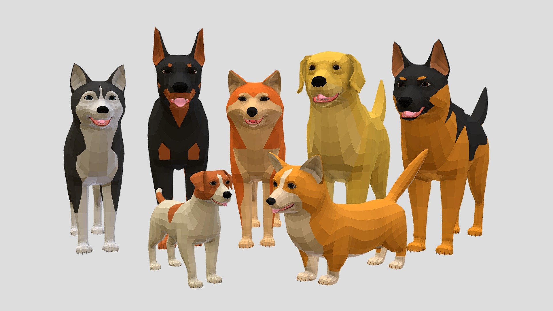 Lowpoly Dogs Pack - Buy Royalty Free 3D Model By RedDeer (@billl90 ...