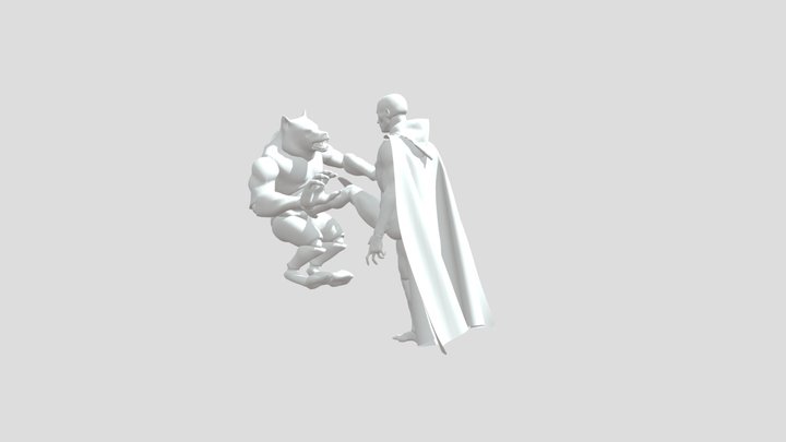 Fighting scene 3D Model