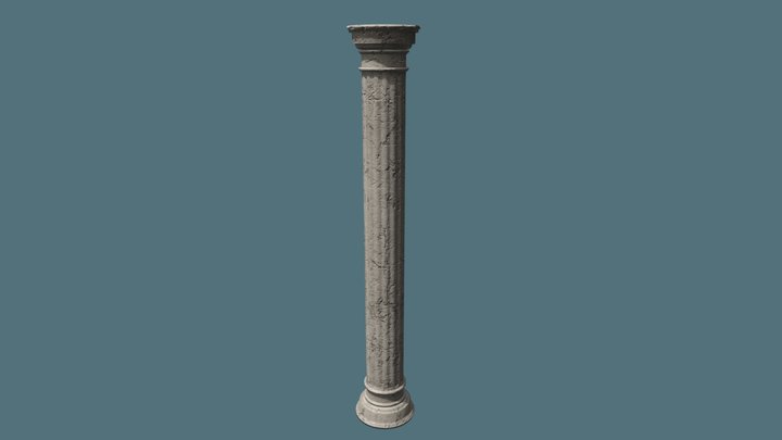 Marble Column Asset 3D Model