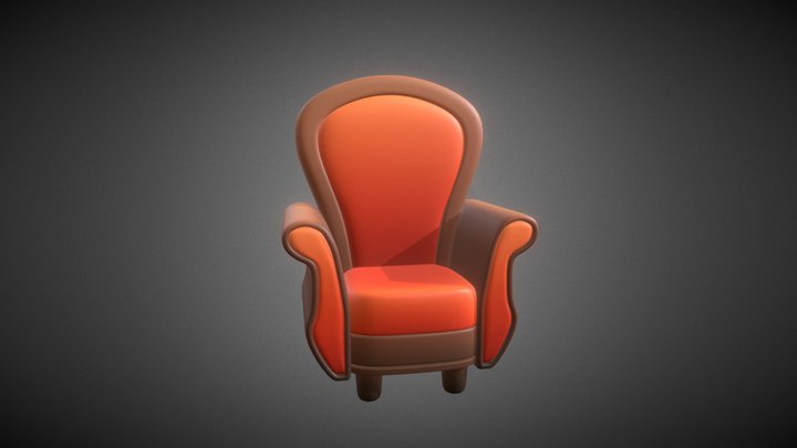 Free Cartoon Sofa- Household Props 3D Model
