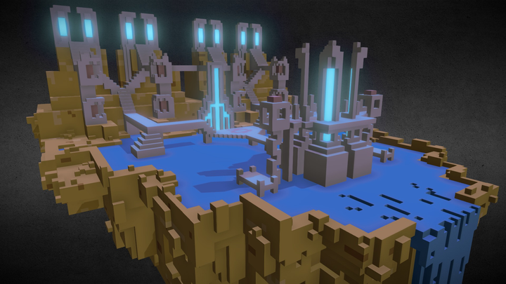 Floating Temple 3D Model