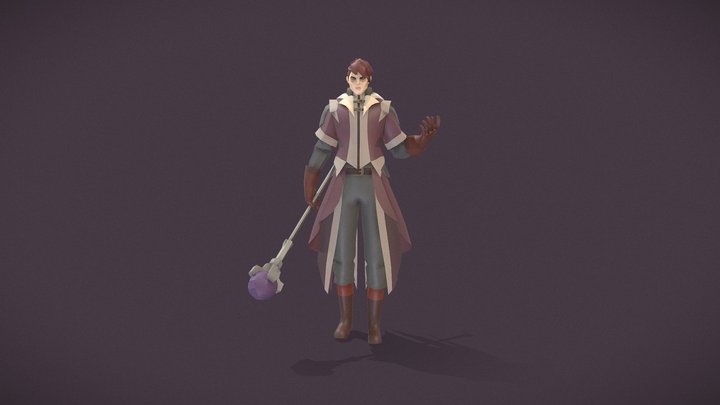 [Polygon Art RPG] 008 Aurelian Spellweaver 3D Model