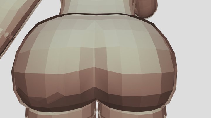 Base girl farts 3D Model