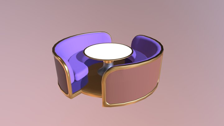 Retro Rockets - Hotel Dining Table 3D Model