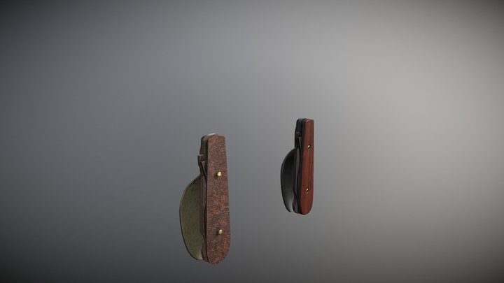 US Civil War Folding Spoons 3D Model