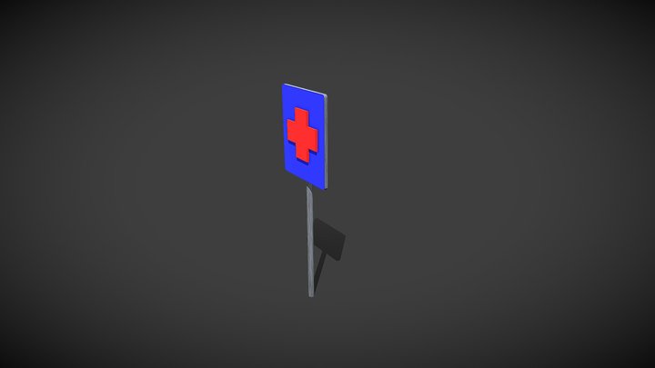 Hospital Traffic Sign 3D Model