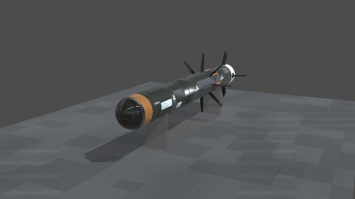 Javelin FGM-148 anti-acerna anti-tank rocket 3D Model
