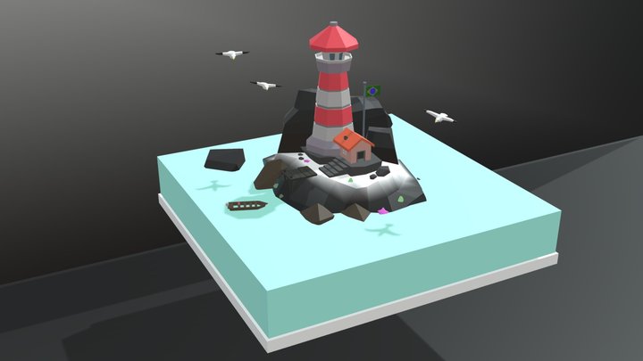 Ilha do farol - Lighthouse island 3D Model