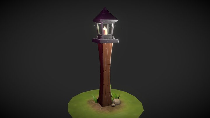 Lantern and fireflies 3D Model