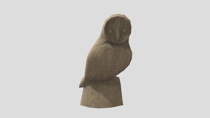 Wooden Owl Ornament_001_fetiz.works 3D Model