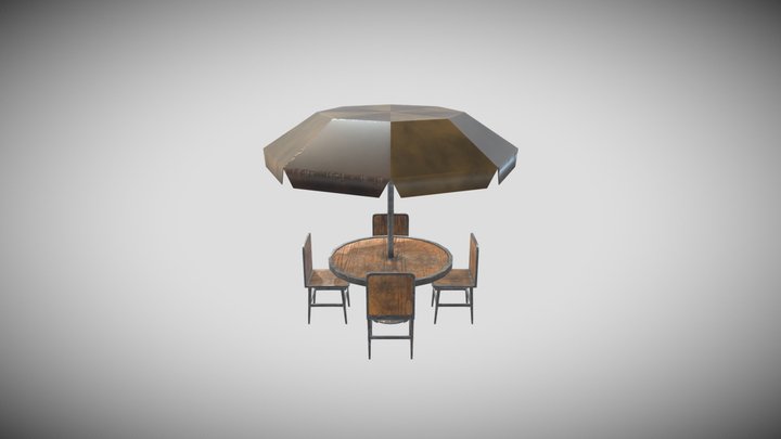 outdoor table and chair 3D Model