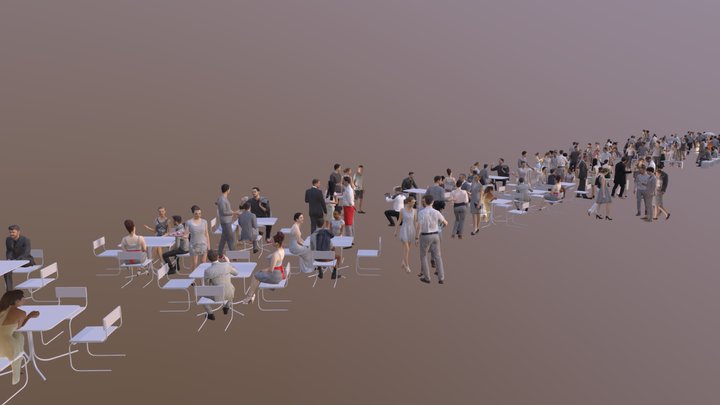 3D PEOPLE CROWDS- ULTIMATE SPEED - CAFETERIA 3D Model