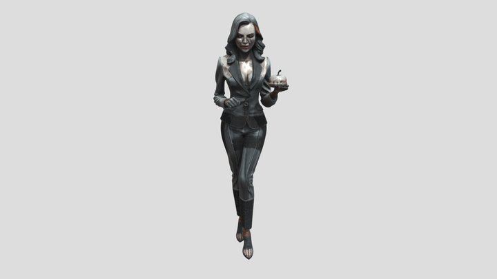 Frau in sm gekleidet,mit langenbeinen,Apfeltorte 3D Model