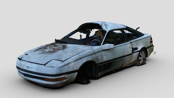 Wrecked 90's Coupe (Raw Scan) 3D Model