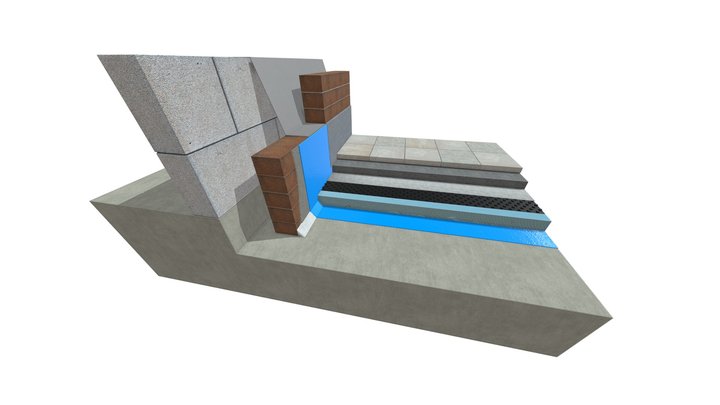 Deck Waterproofing Paved B 3D Model