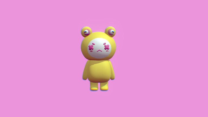 Angry Bubbly Character 3D Model