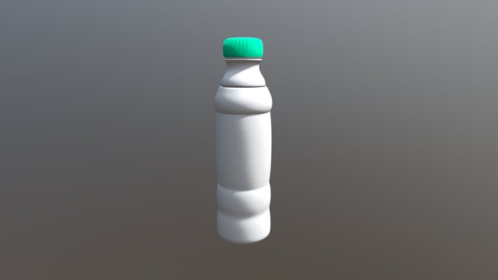 A bottle with green cap 3D Model