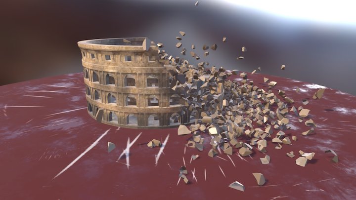 Destroyed Coliseum 3D Model