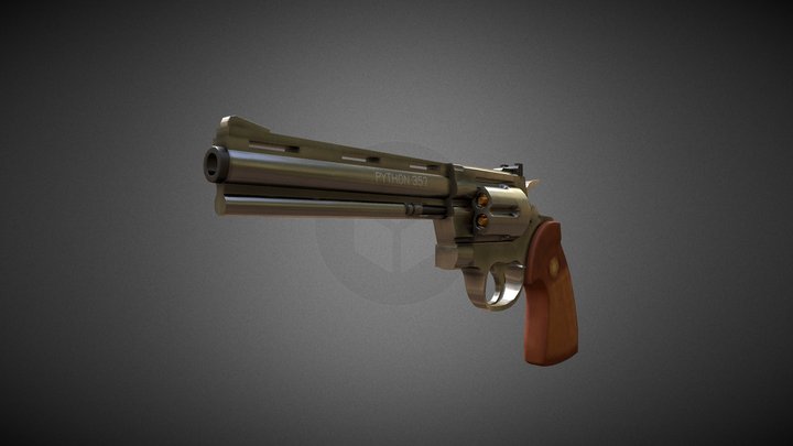 Python 357 Magnum Gun 3D Model
