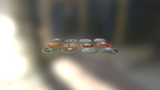 12 shields 3D Model