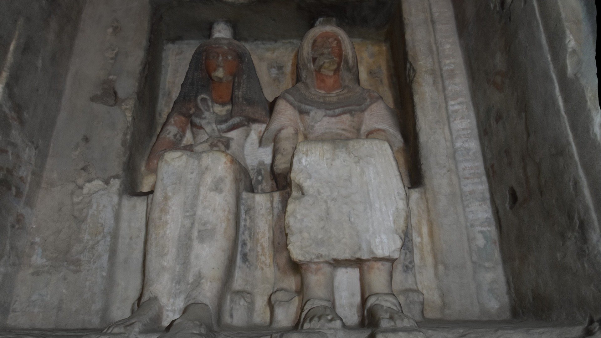 Statue of Neferhotep and his wife. TT49