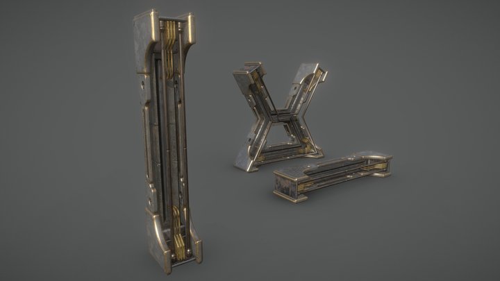 Citadel Metallic Pillar 3D Model