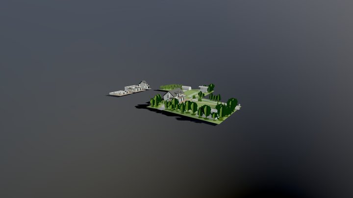 участок дом 3D Model