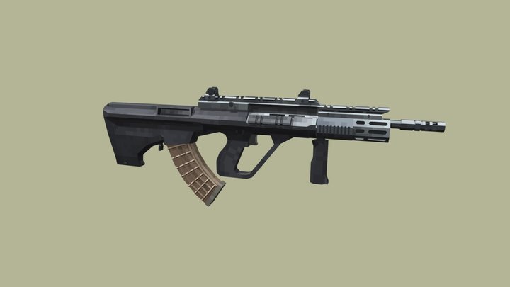 Low Poly Aug 7.62 3D Model