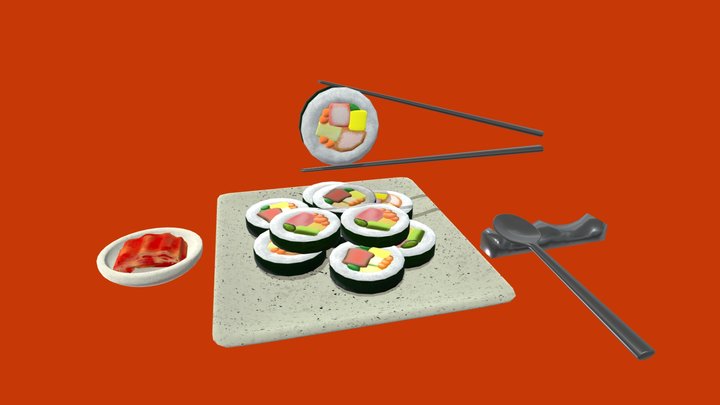 Kimbap and Kimchi 3D Model