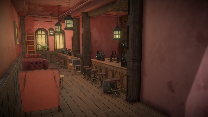 Stylized Pub 3D Model
