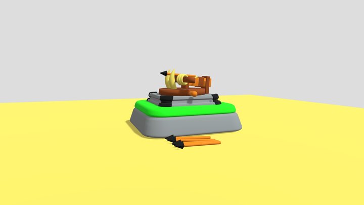 3D low poly Model of Crossbow 3D Model