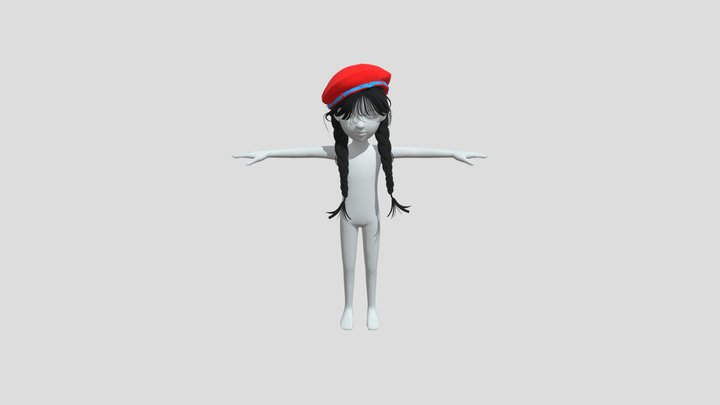 Hair Female 4 with Hat 3D Model